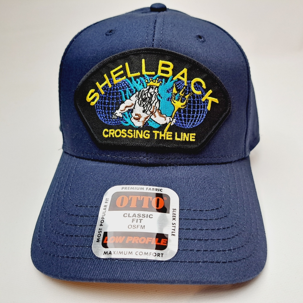 U.S. Navy Shellback Embroidered Patch Ball Cap Hat Blue